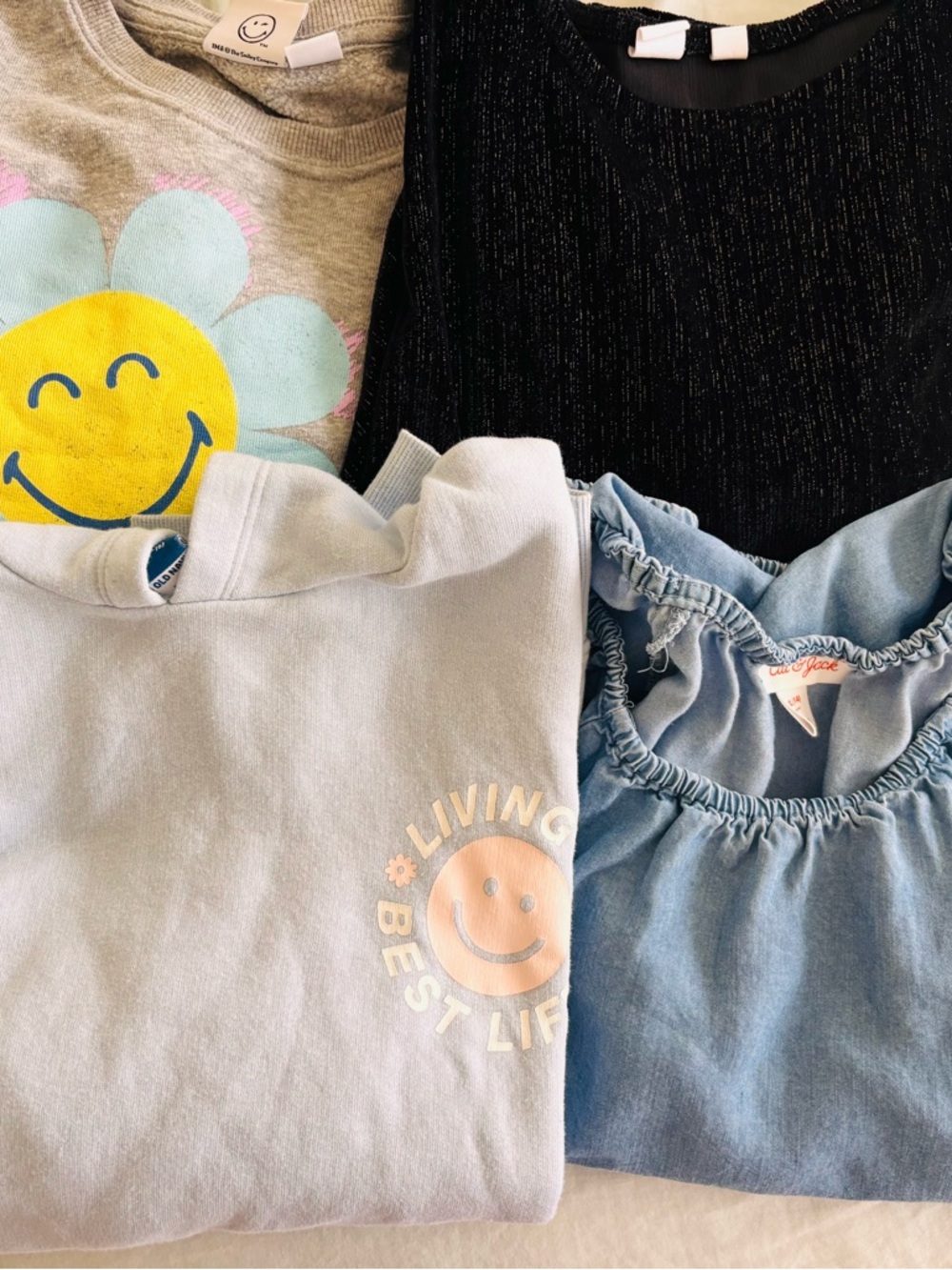 Light Blue "Living My Best Life" Hoodie & Mixed Tops Bundle